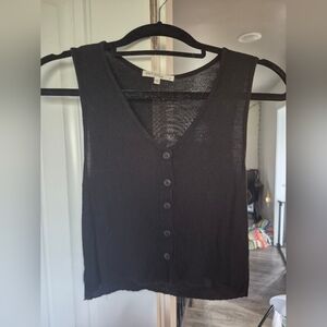 Black Button Up Tank Top